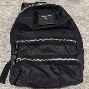 Marc Jacobs Black Nylon Backpack with Silver Hardware